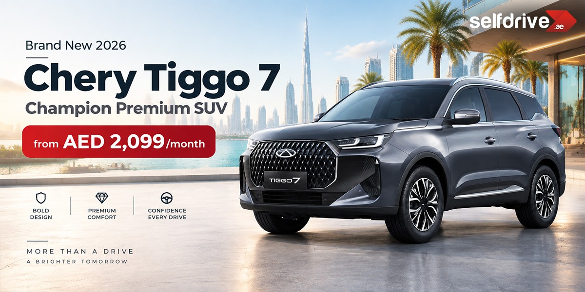 Brand New 2026 Chery Tiggo 7 Champion Premium SUV from AED 2,099/month